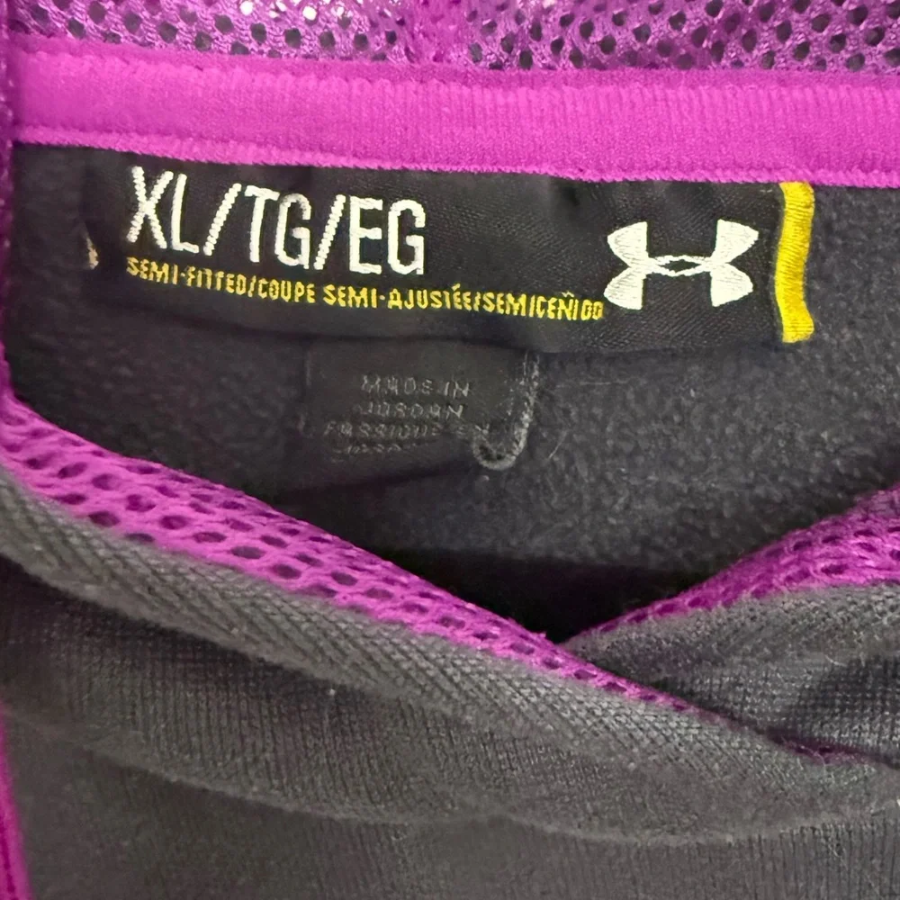Under Armour Charcoal Hoodie with Purple Accents - Picture 3 of 3